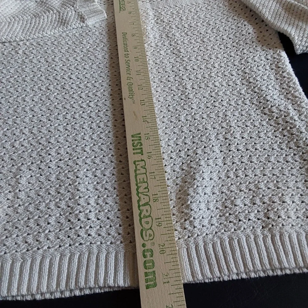 MICHAEL KORS Women's Size Small White Crochet Long‎ Sleeve Knit Sweater